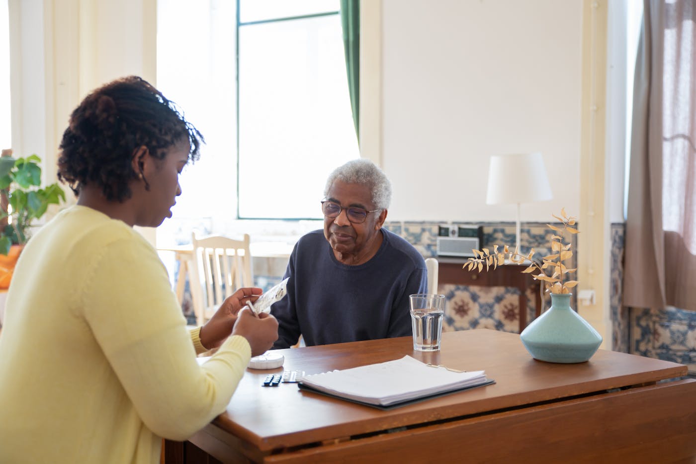 Resource One caregiver during a home visit